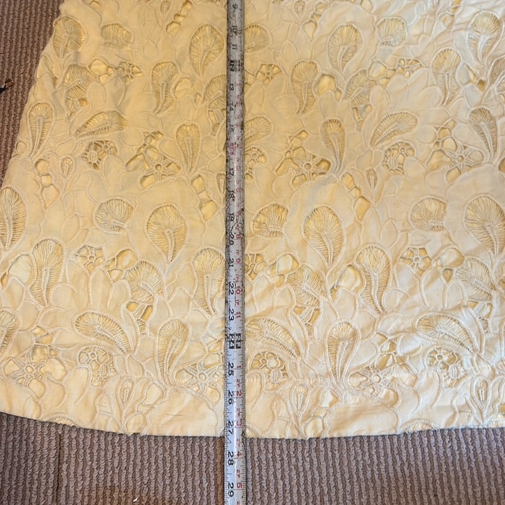 NWOT FREE PEOPLE co-ord Yellow Lace eyelet Dress Button-Up Shirt set size large - Picture 10 of 16